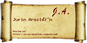 Jurin Arszlán névjegykártya